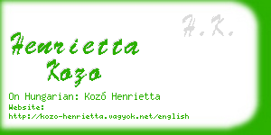 henrietta kozo business card