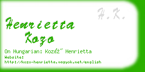 henrietta kozo business card